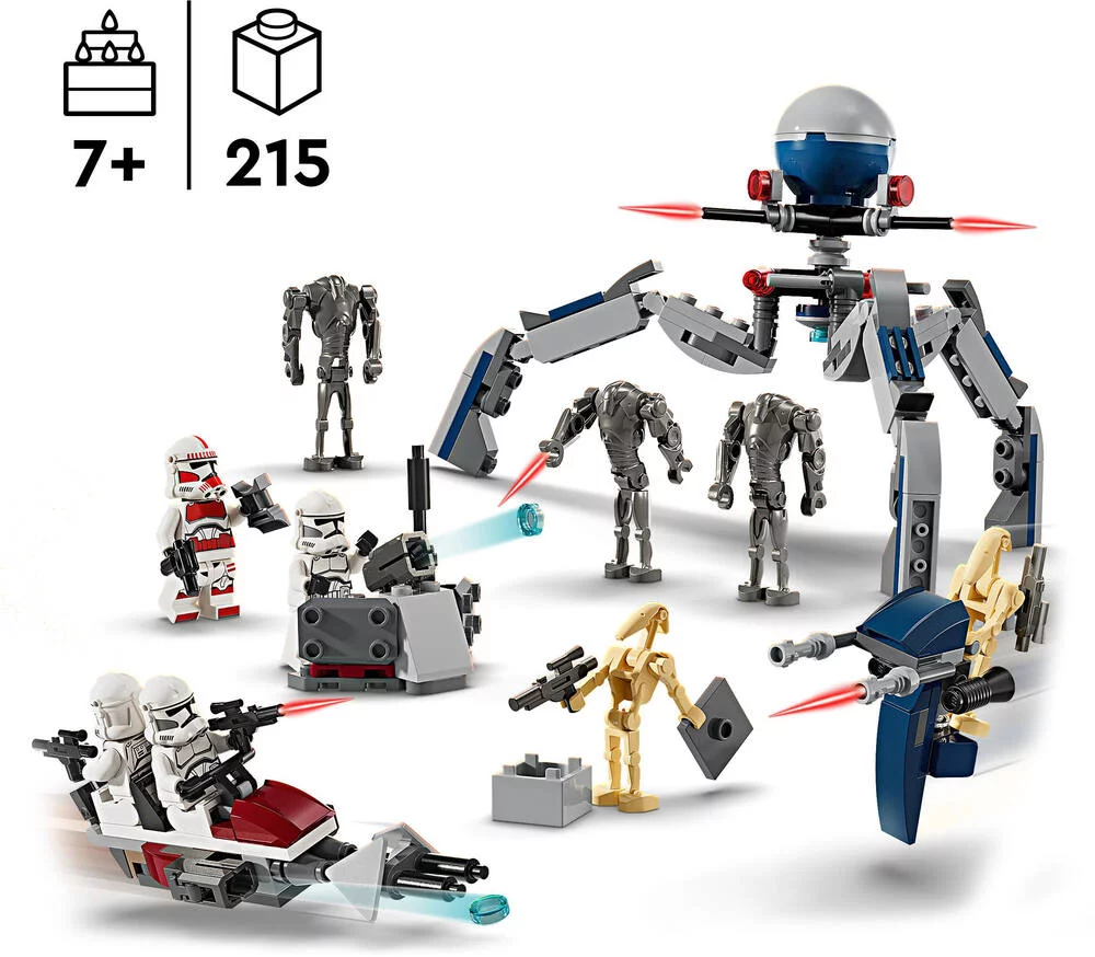 LEGO®STAR WARS™ 75372 - PACK DE COMBAT DES CLONE TROOPERS™ ET DROIDES DE COMBAT