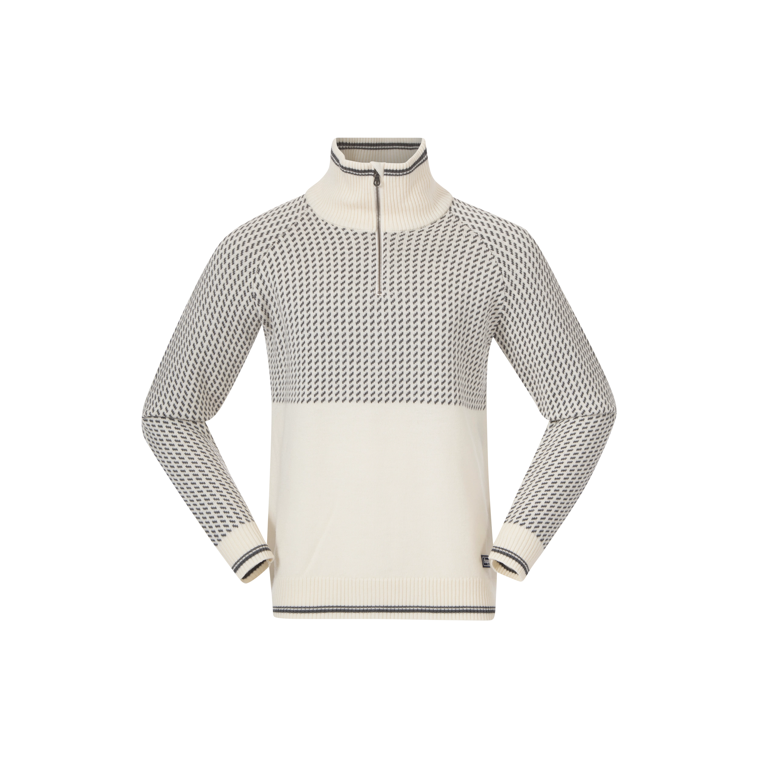 Alvdal Wool Half Zip Vanilla White / Solid Dark Grey