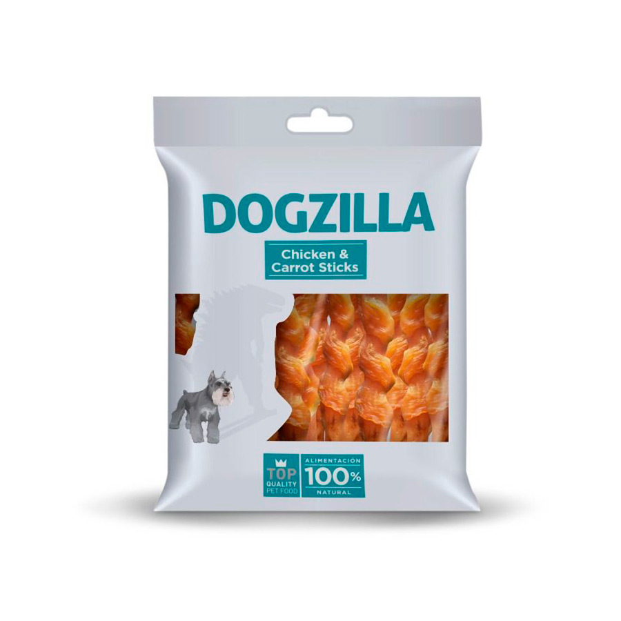 Palitos de frango e cenoura Dogzilla para cães