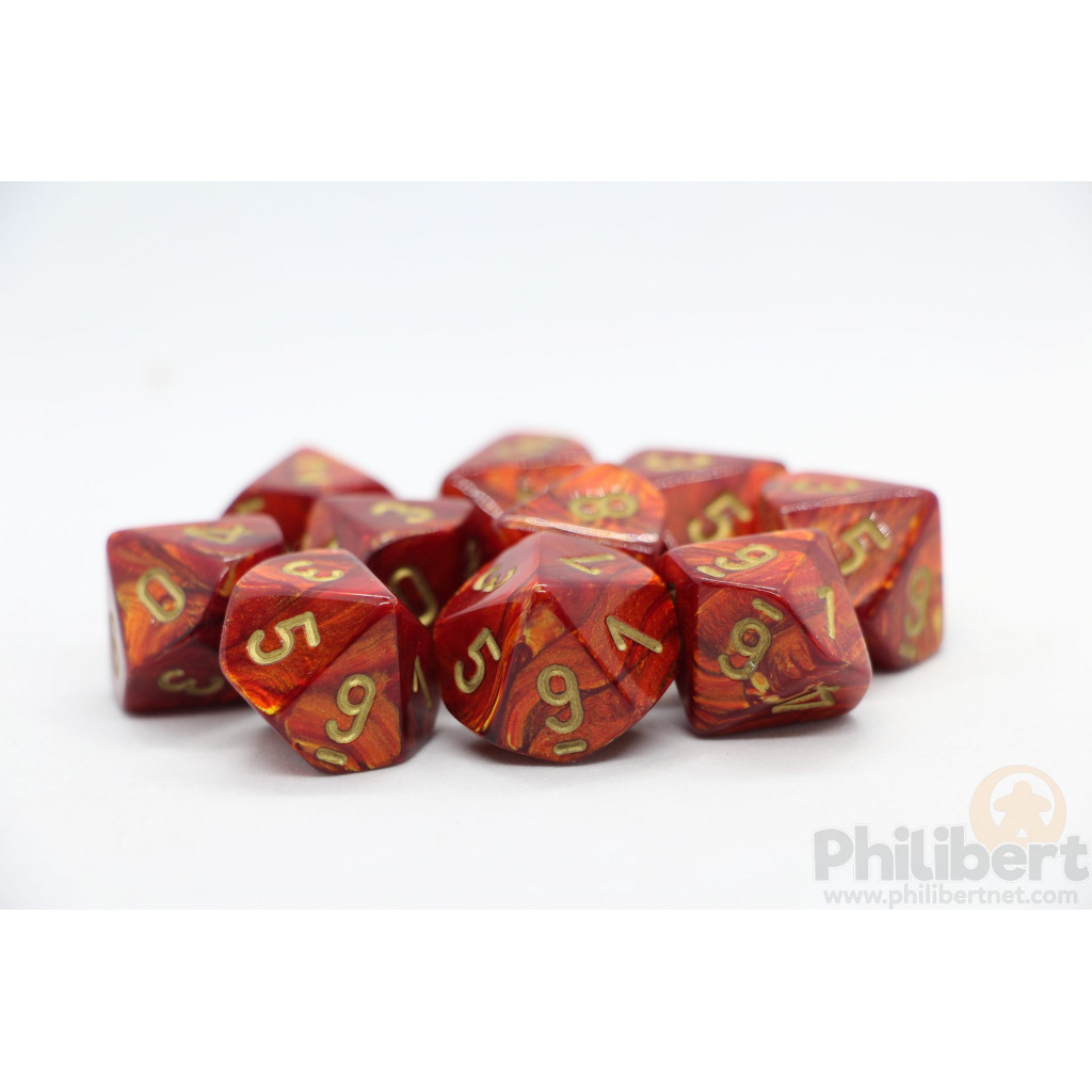 Set de 10 Dés 10 Faces Chessex : Scarab