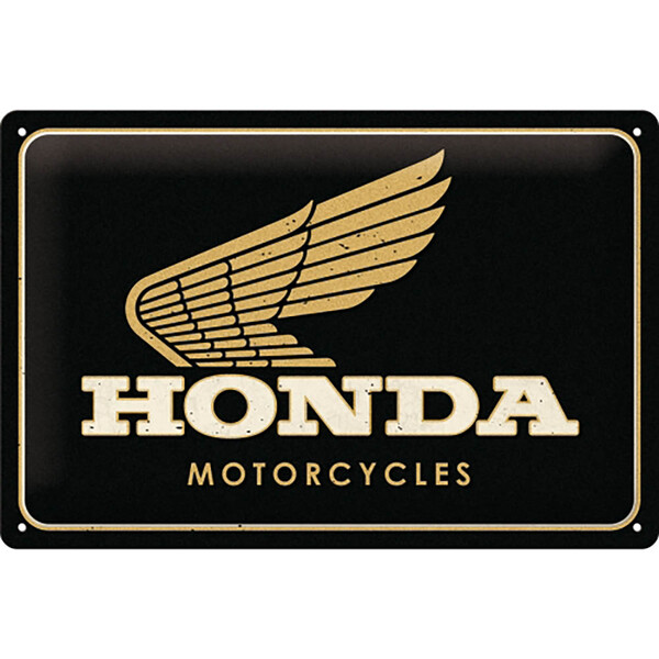 nostalgic art - Plaque Vintage Honda MC - Motorcycles Gold Noir / Or