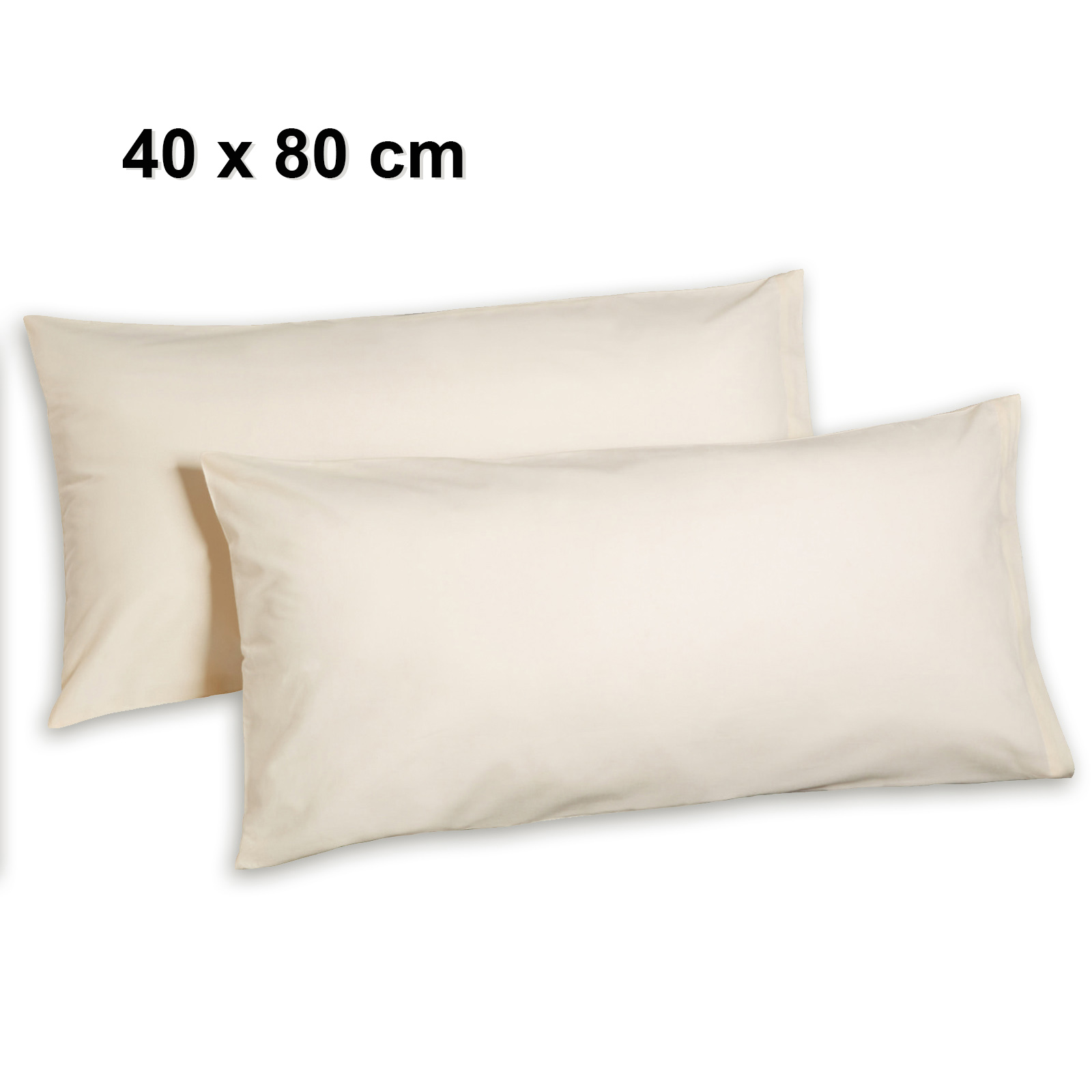2er-Pack Kissenbezug - weiß - 40x80 cm