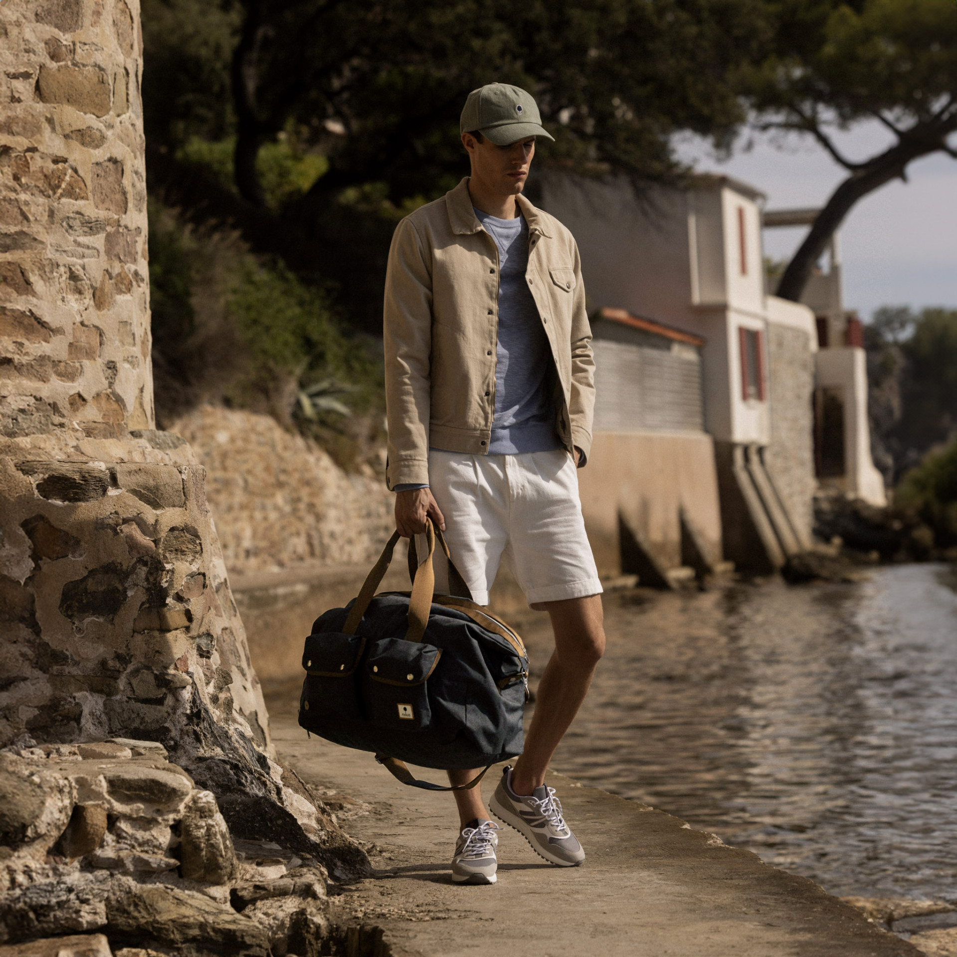 Sac weekend gris vegan polyester recyclé - modèle sac weekend