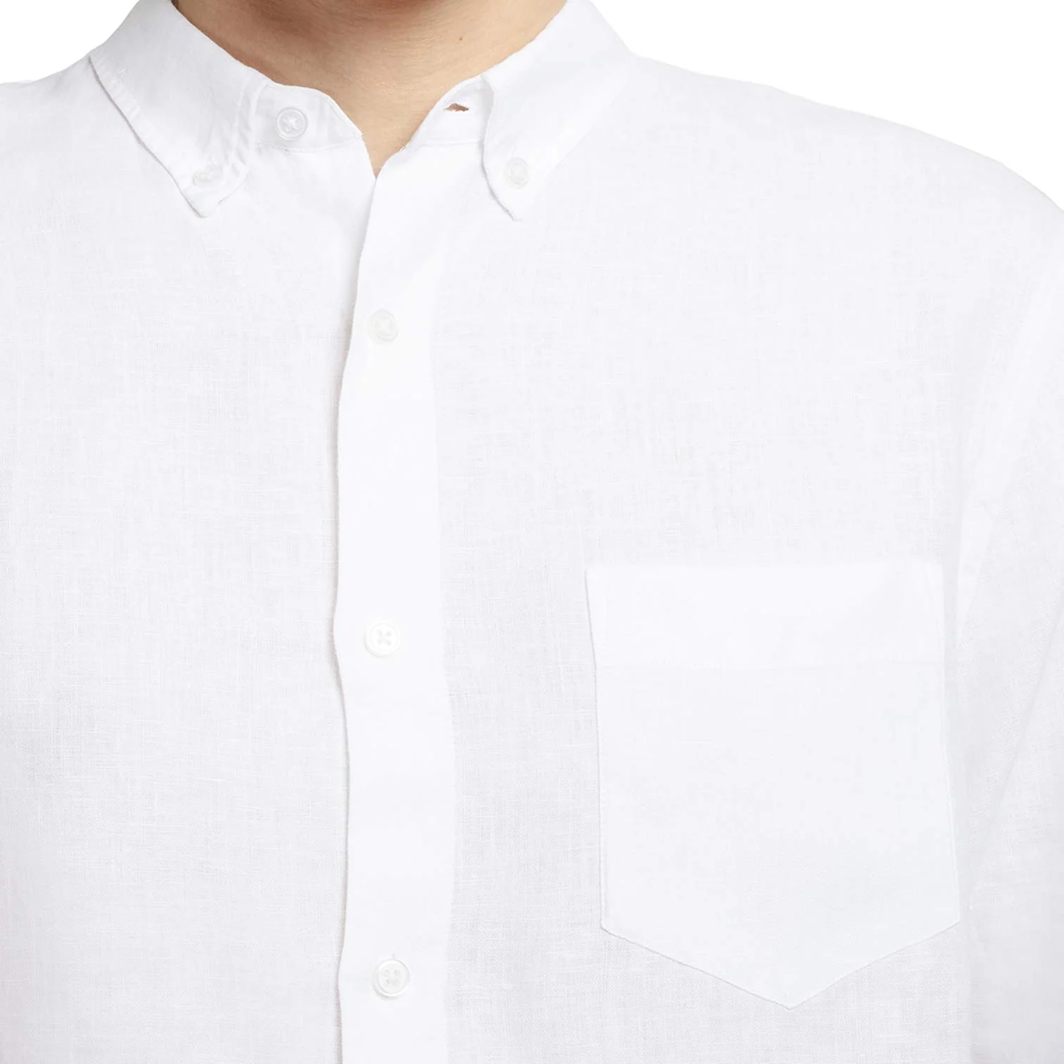 Chemise en lin coupe classique blanc