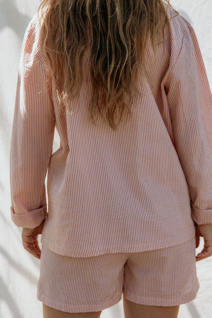 Pajama Set W, Pyjamassæt - Soft Cheek Stripe