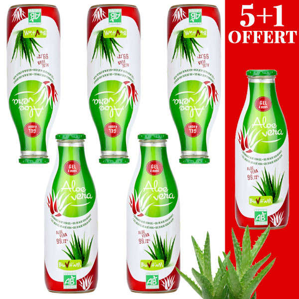Pur jus d'Aloe Vera Bio en gel 5+1 offert