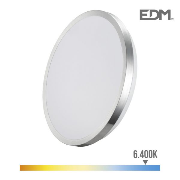 Edm Aplique Super.led 18w 1200 Lumen 6.400k Moldura Cromado