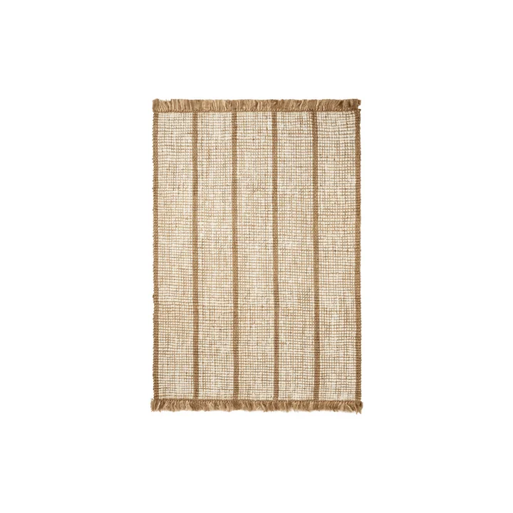 Ferm Living - Athens Stripes Teppich, 140 x 200 cm, natur / off-white