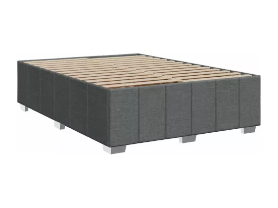 Sommier à lattes de lit avec matelas Gris foncé 160x200cm Tissu