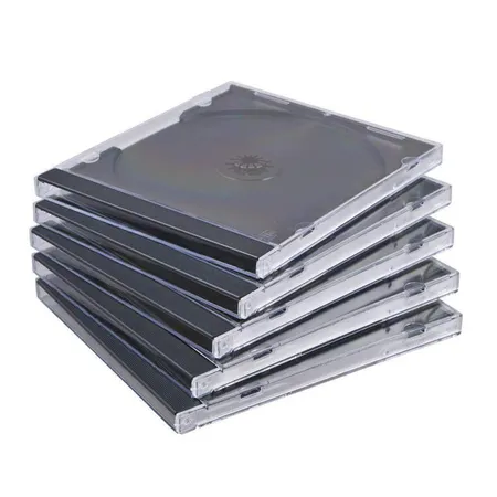 MediaRange CD-Leerhülle, Jewelcase, für 1 CD, transparent/schwarz, 5 Stück