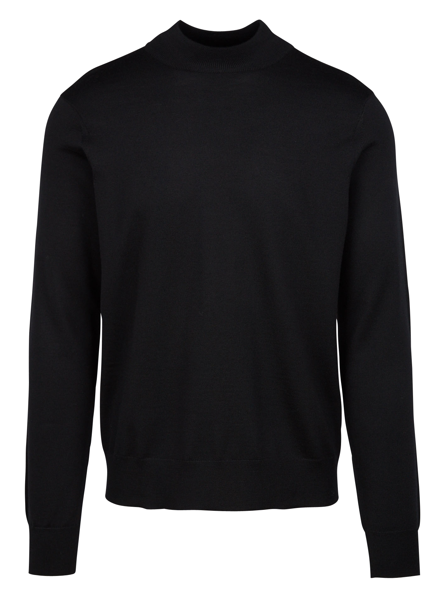 Pull col montant regular-fit en laine | Noir