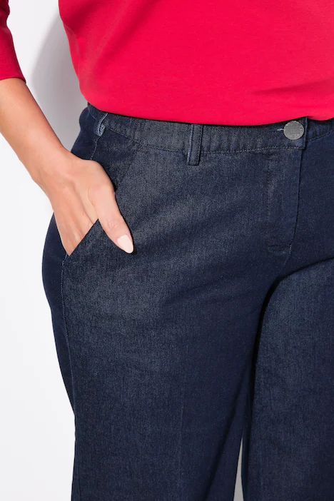 Jeans Mary, Bügelfalte, weites Bein, Komfortbund, blue denim