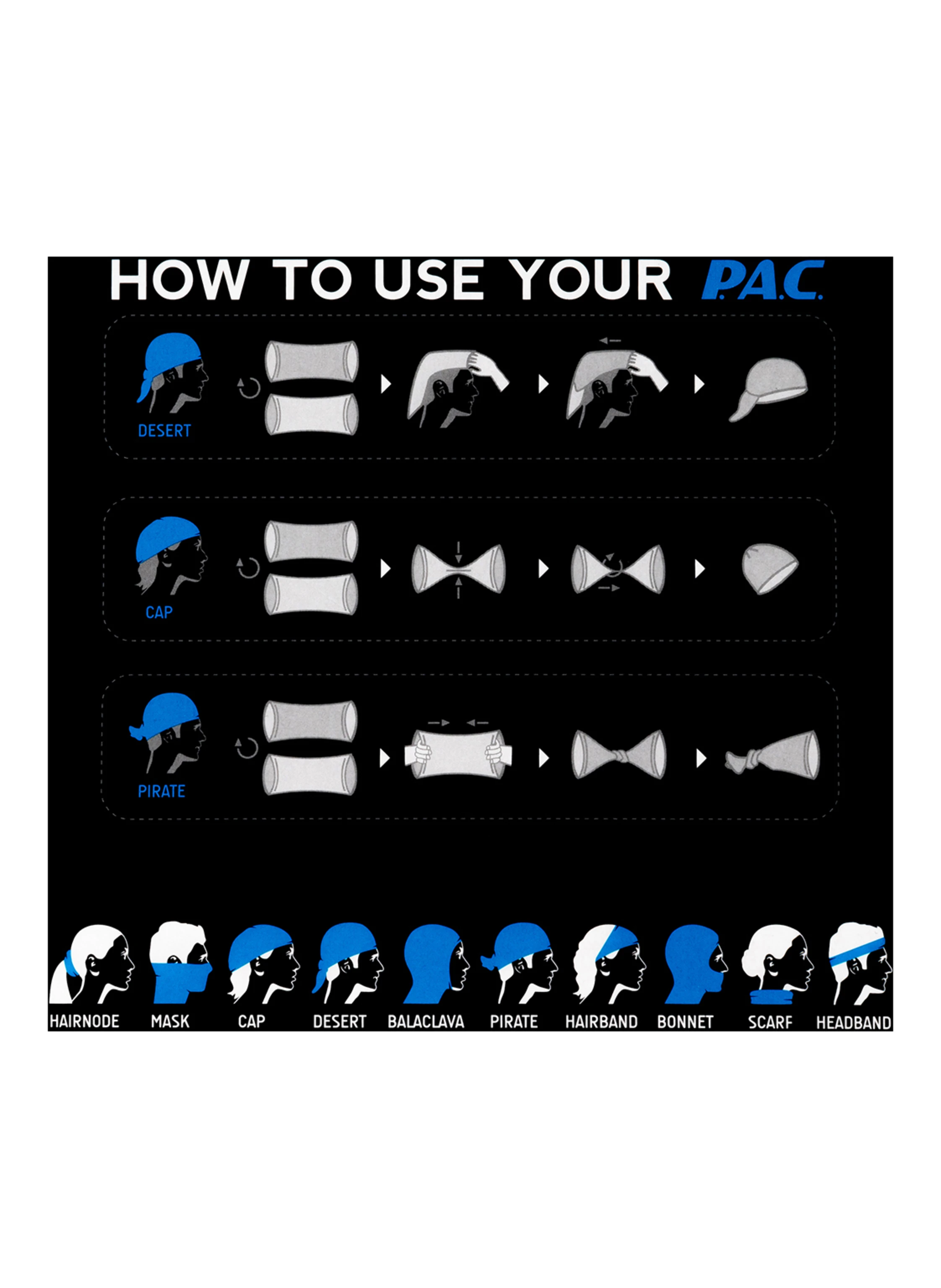 P.A.C. Multifunktionstuch UV PROTECTOR + COLORSIA