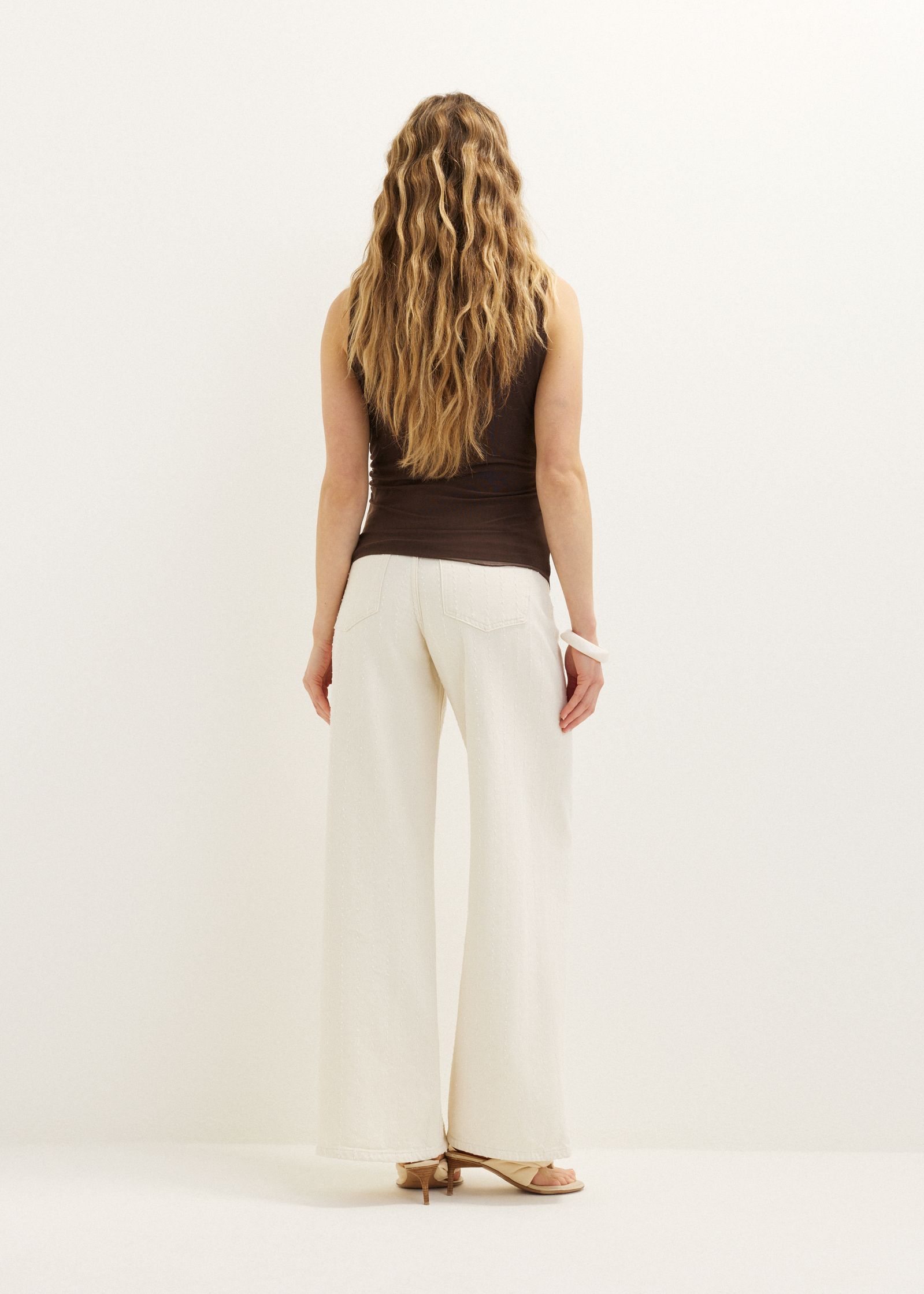Mesh top met watervalhals