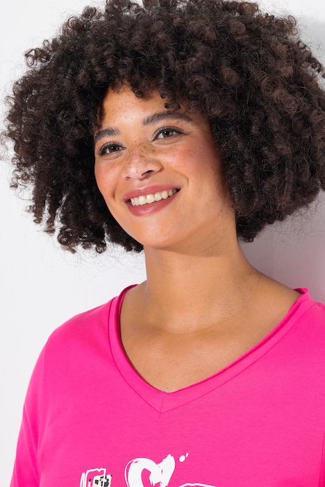 T-Shirt, A-Linie, LOVE Motiv, Langarm