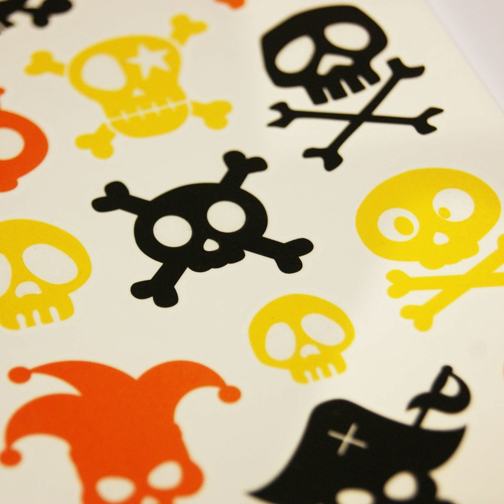 Tatouages temporaires - tête de mort halloween