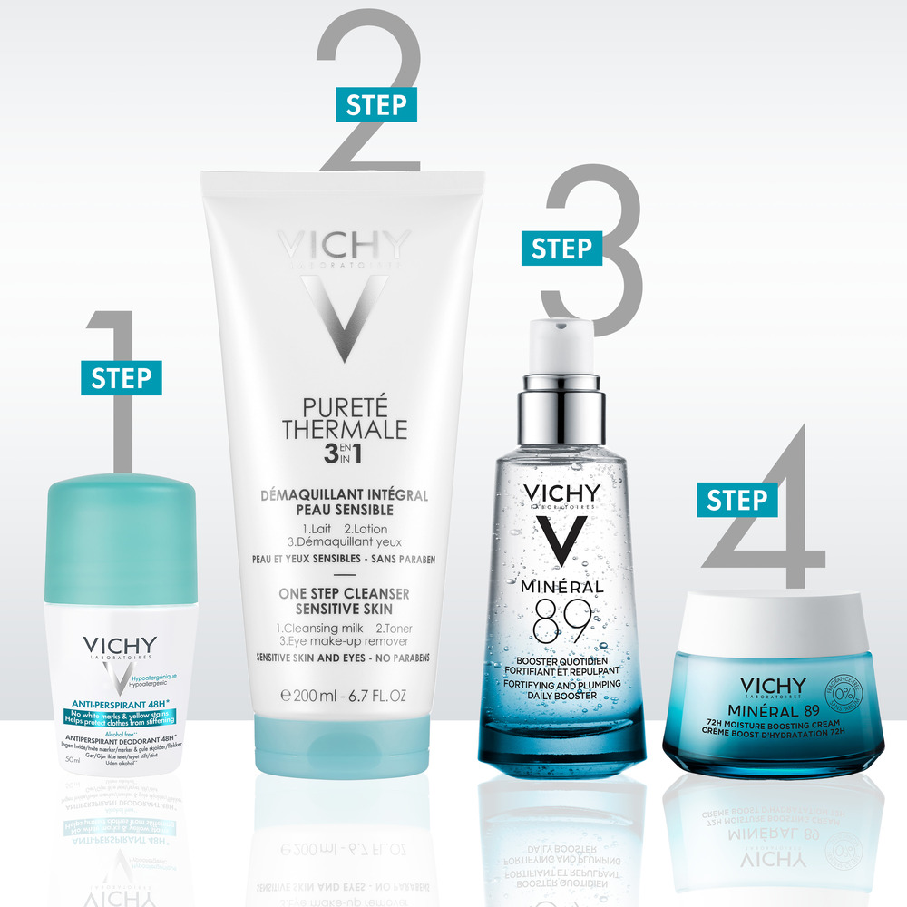 Vichy Anti-Trace Antiperspirant Deo Roll-on 48Hr - 2 pak