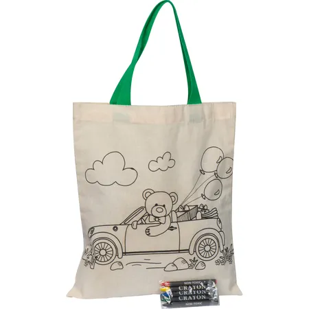 Macma Tasche zum Selberbemalen / Maltasche / mit 5 Wachsmalstiften