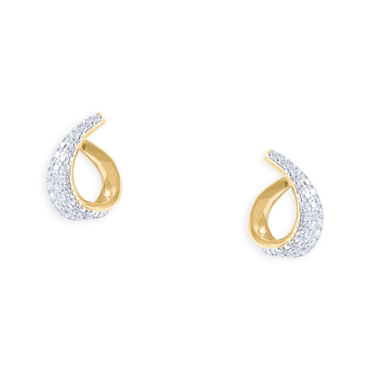 Boucles d'oreilles plaquées or avec oxydes de zirconium