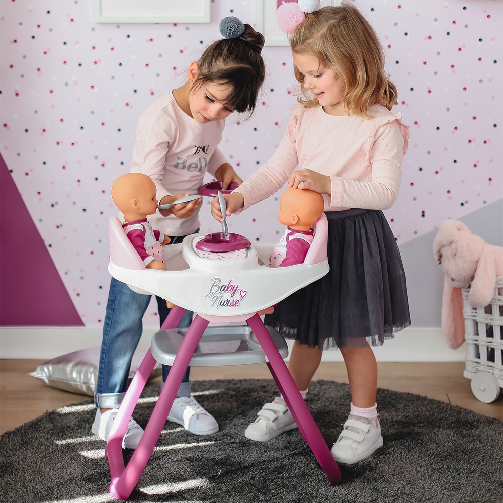 Smoby Baby Nurse Puppen-Doppelhochstuhl