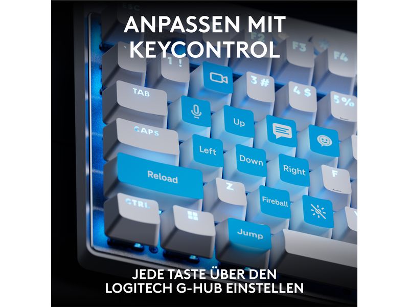 Logitech Gaming-Tastatur Pro X TKL Rapid Weiss Kabelgebundene Gaming-Tastatur ohne Ziffernblock mit analogen Switsches