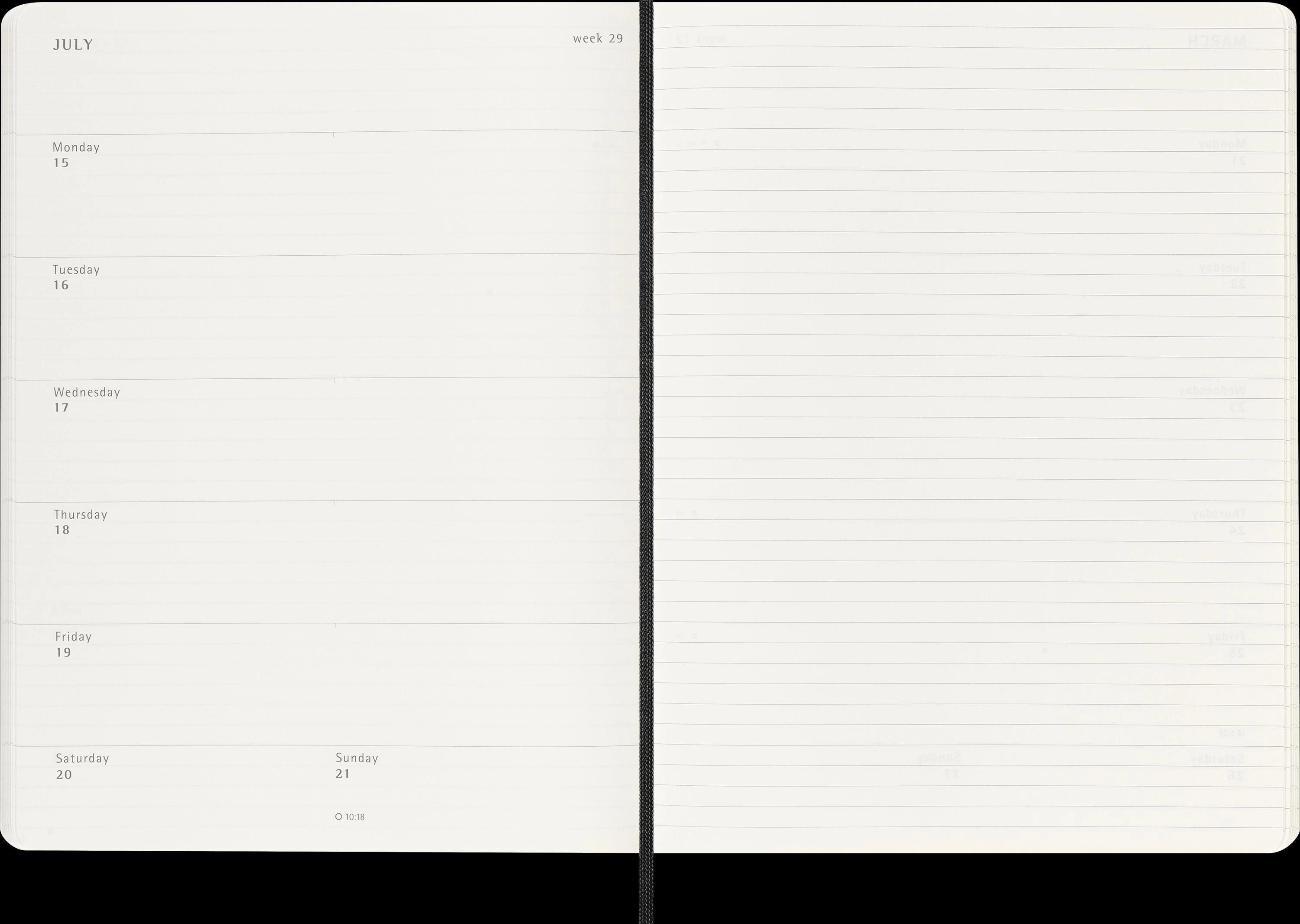Moleskine 12 Monate Wochen Notizkalender 2025, XL