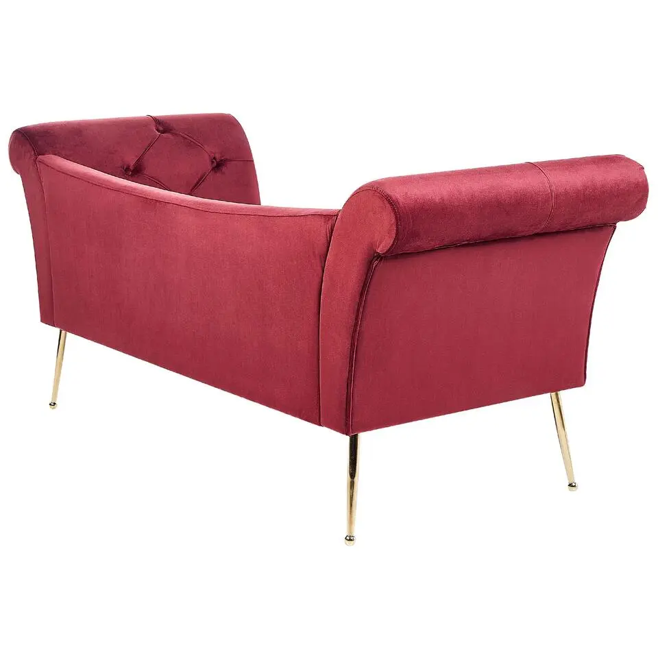 NANTILLY - Chaise longue - Rood - Fluweel