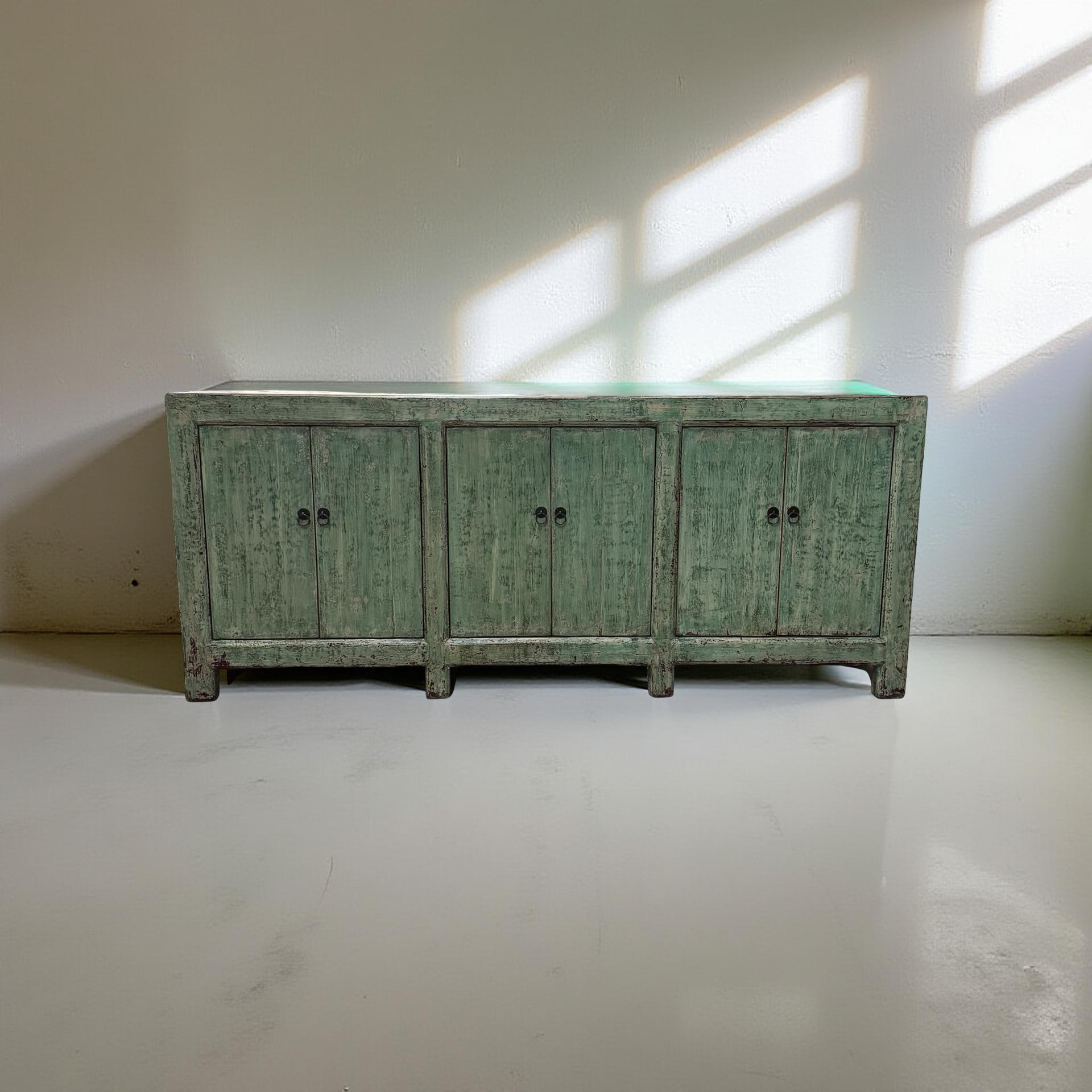 Dressoir groen 6dr droog uniek