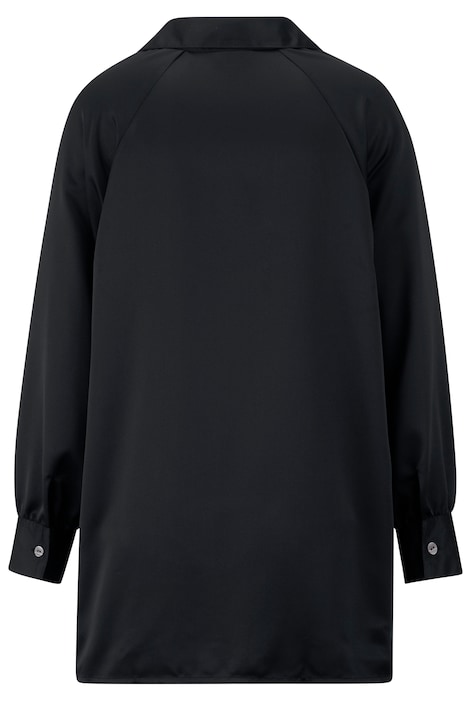 Bluse, Satin, Hemdkragen, Langarm