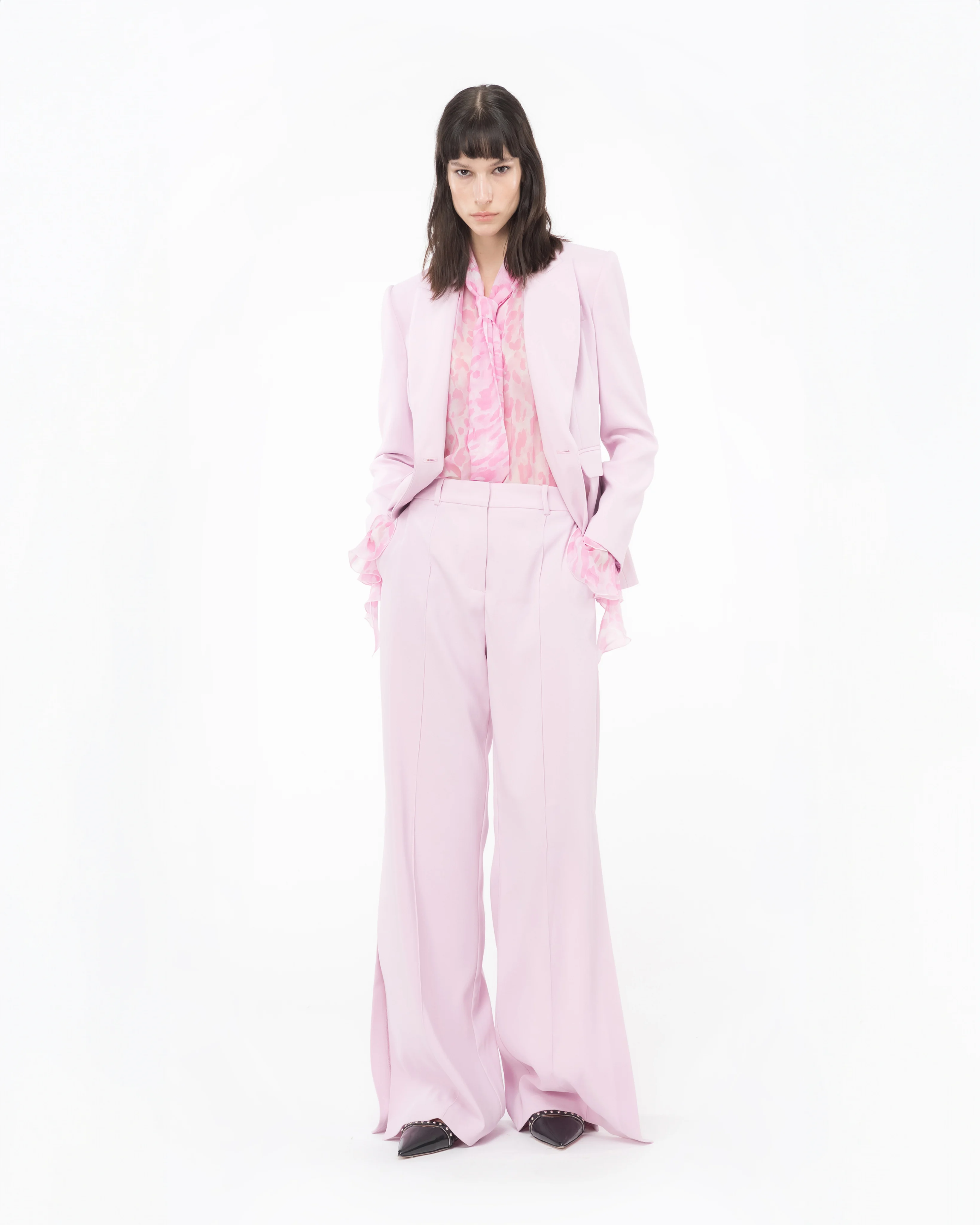 Pantalon large fendu sur le côté | Violet