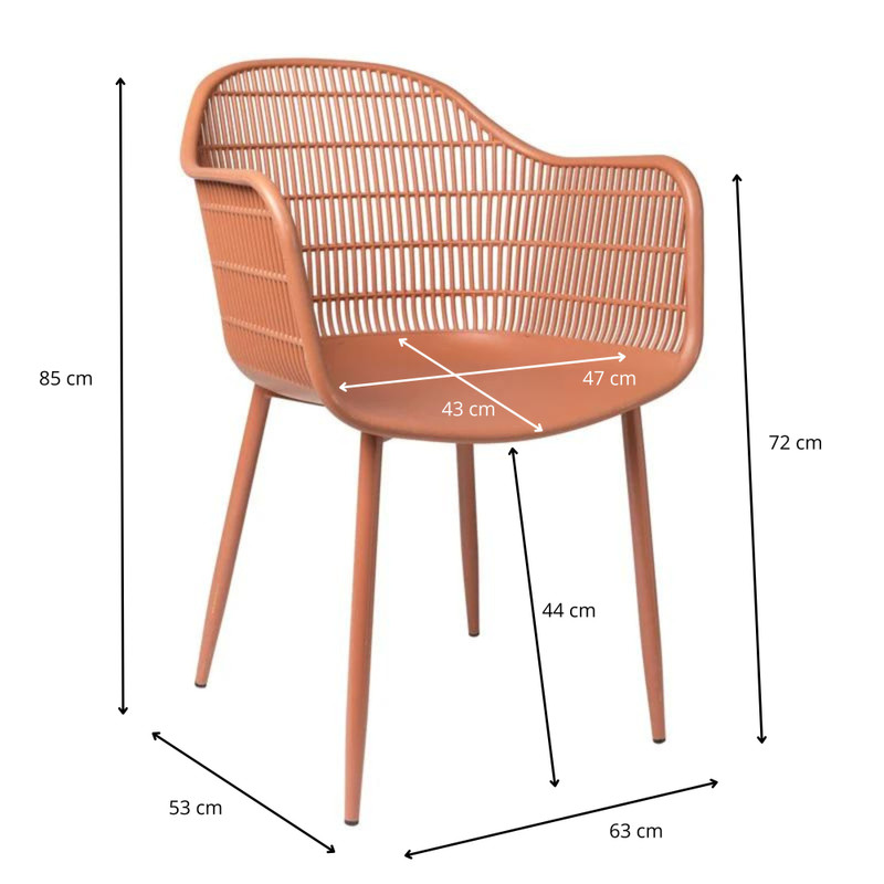 Tuinstoel Elisa - terra - 85x63x53 cm