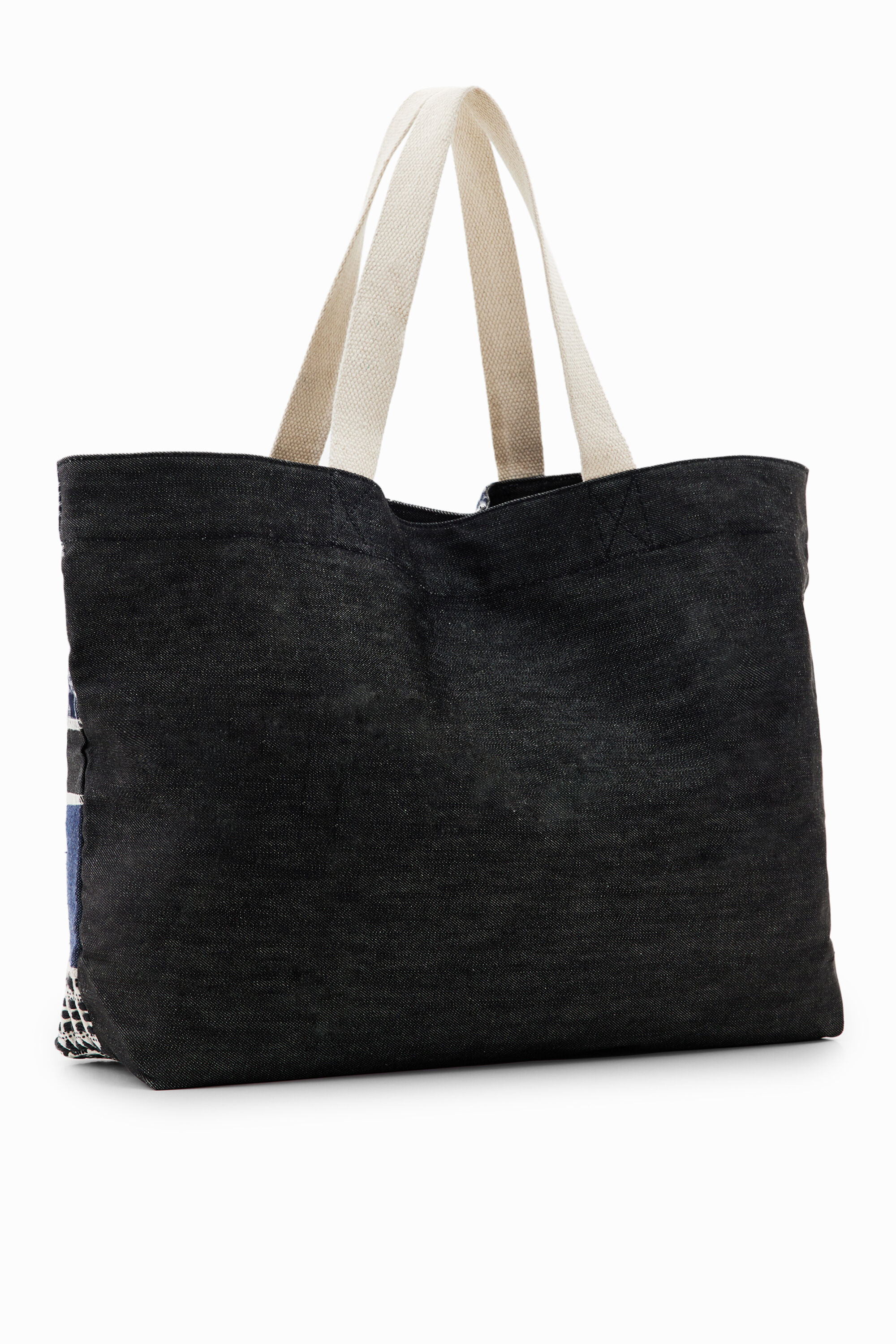 Sacola de compras tamanho XL com patchwork