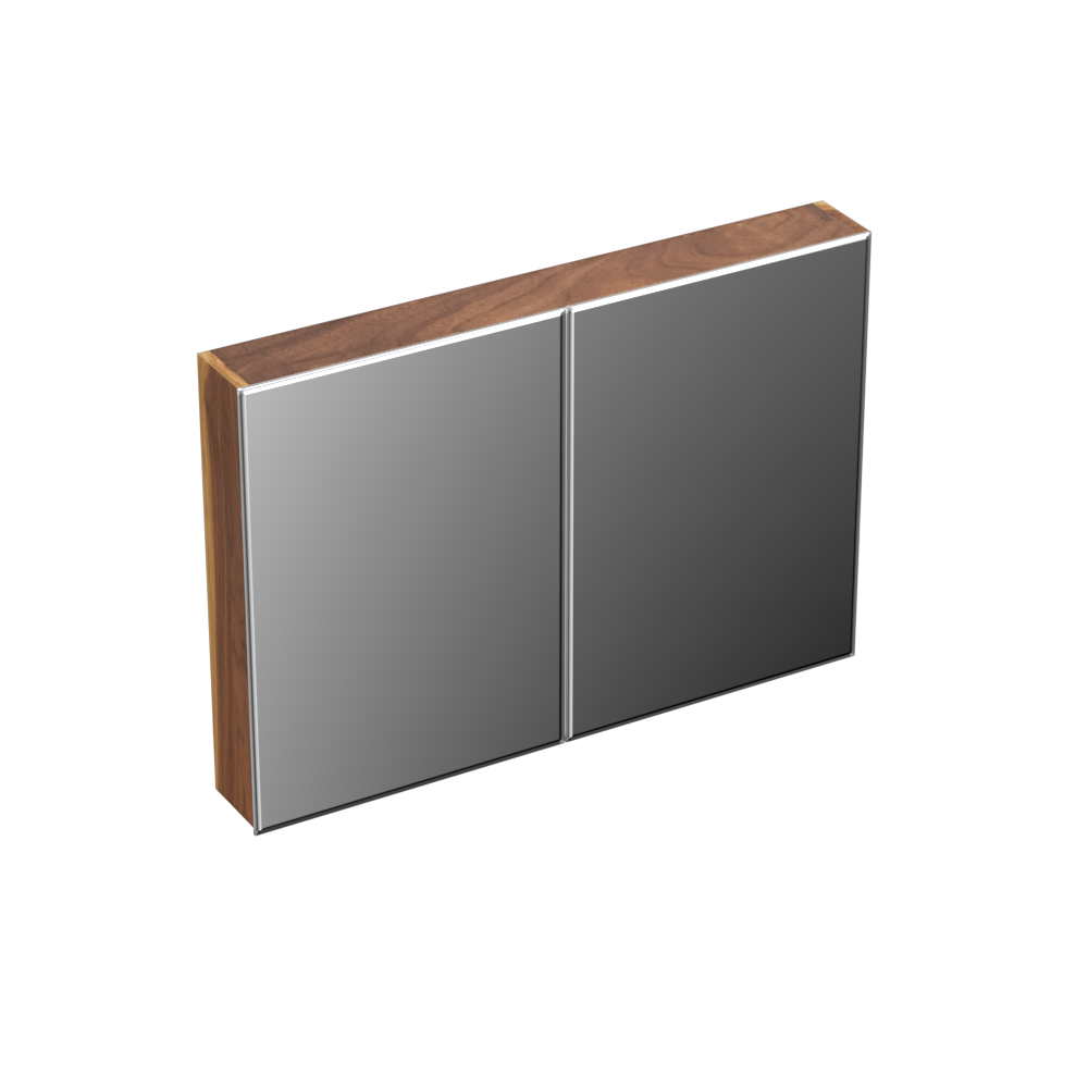 Forzalaqua Uni spiegelkast 100x70cm met 2 deuren pure walnut