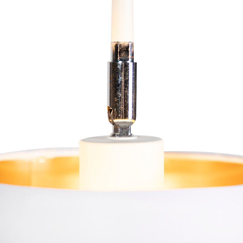 Moderne vloerlamp wit met goud - Lofty
