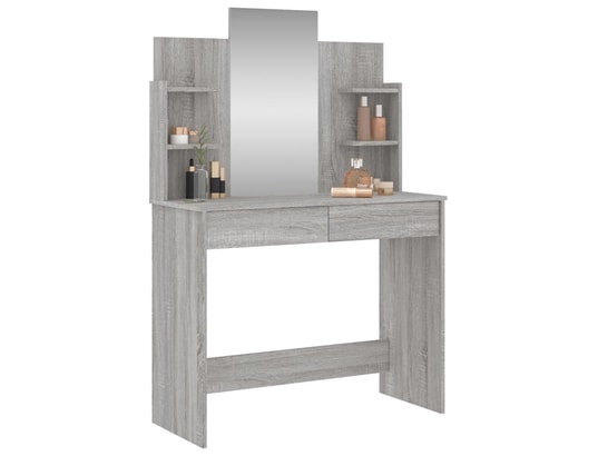 VIDAXL - Coiffeuse avec miroir sonoma gris 96x39x142 cm