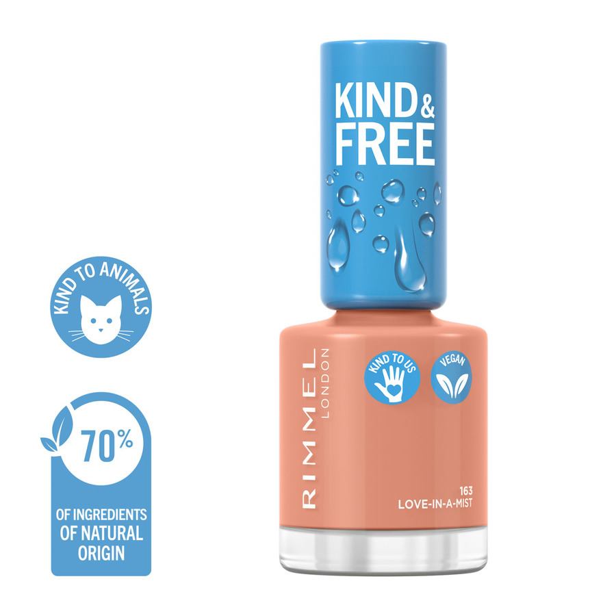 Rimmel London Kind & Free Clean Cosmetics Nail Polish 163 Love-in-a-Mist 8ml