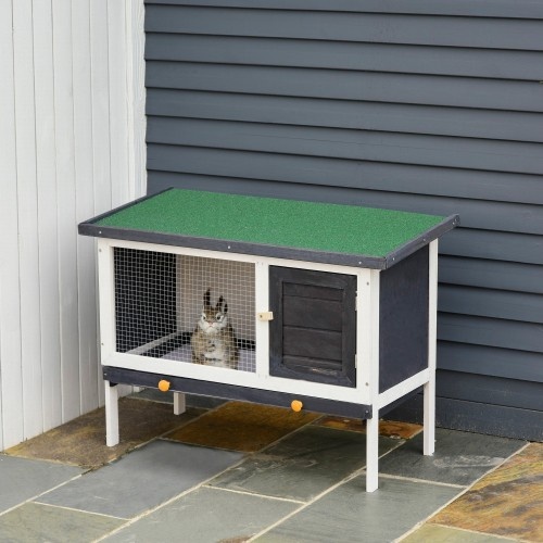 Gaiola de madeira para coelhos PawHut para uso externo