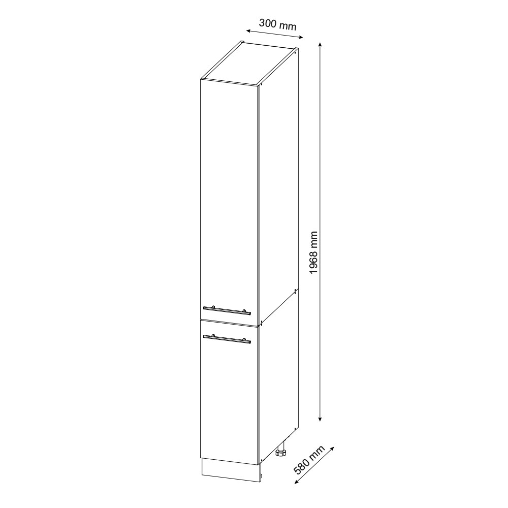 Vicco Apothekerhochschrank Küchenschrank Küchenmöbel Fame-Line Weiß Eiche modern 30 cm Küche Einbauküche Einschübe Aufbewahrung Küchenzeile