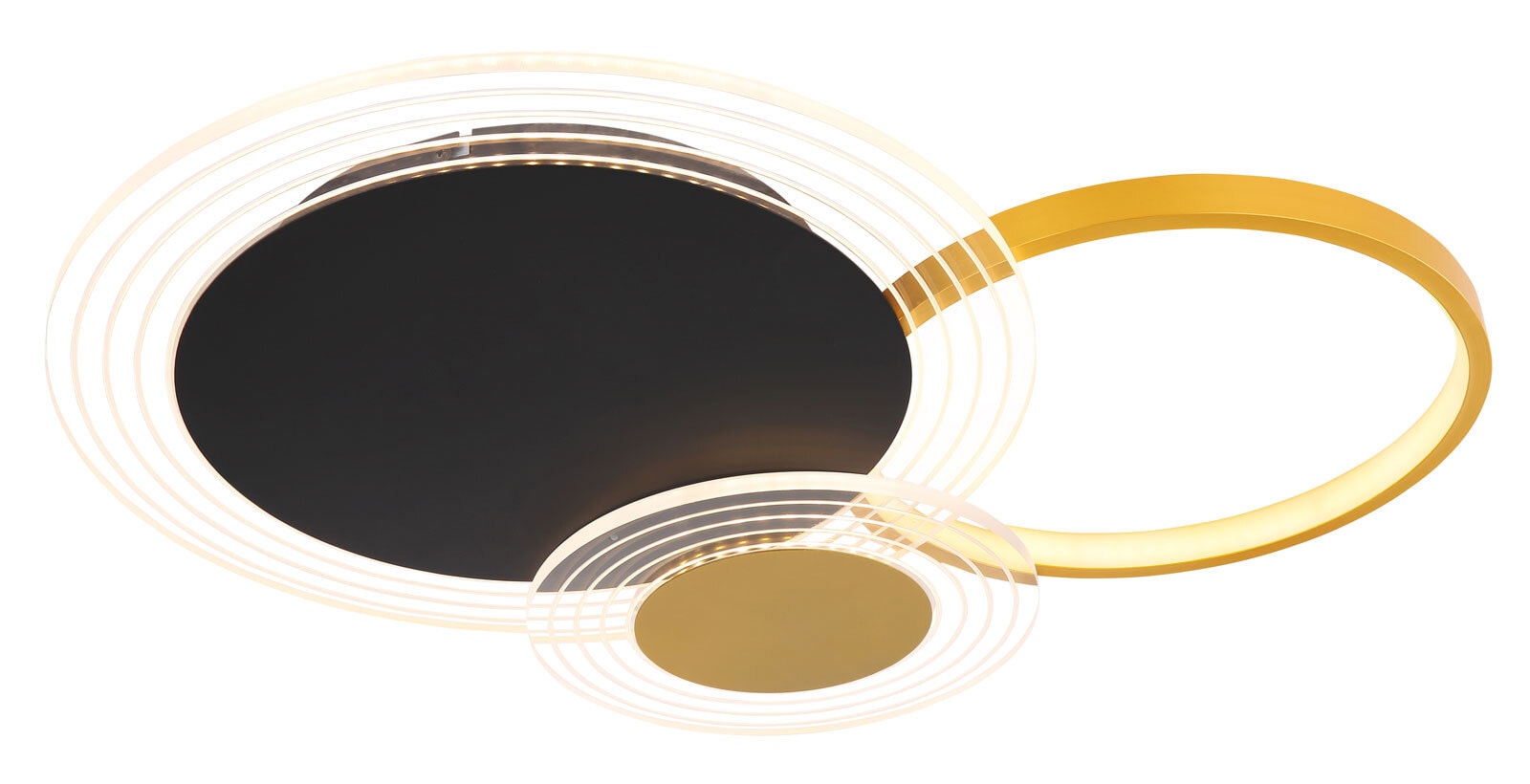 SENNA Deckenlampe schwarz 67261-36, B/H/T: 58 x 6,1 x 52 cm, Metall, Kunststoff