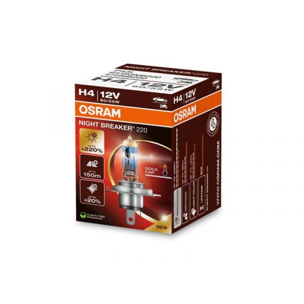 Osram Lâmpada H4 12V 60/55W Night Beaker® 220 12 - 64193NB220
