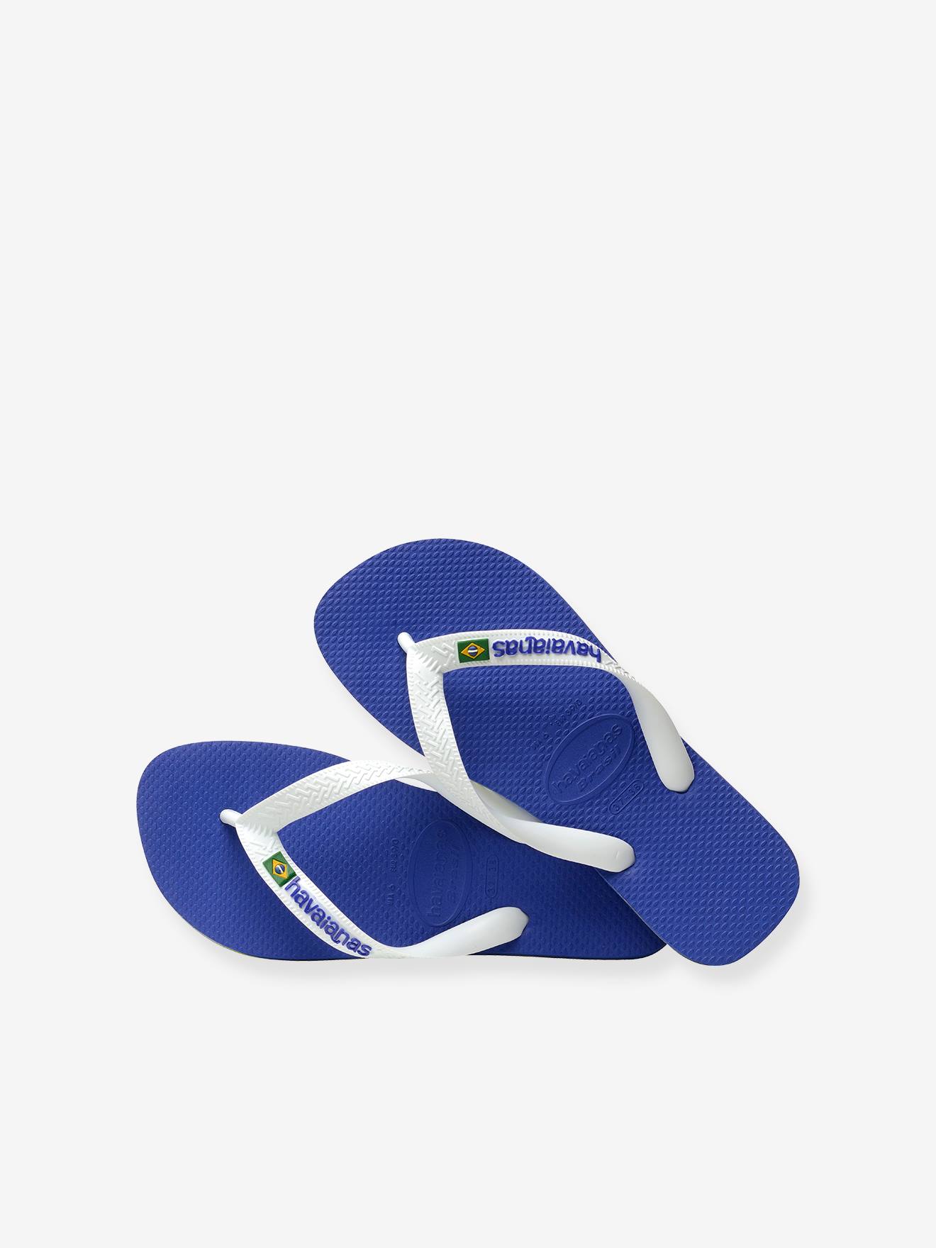 Chinelo infantil Havaianas rosa com logo do Brasil