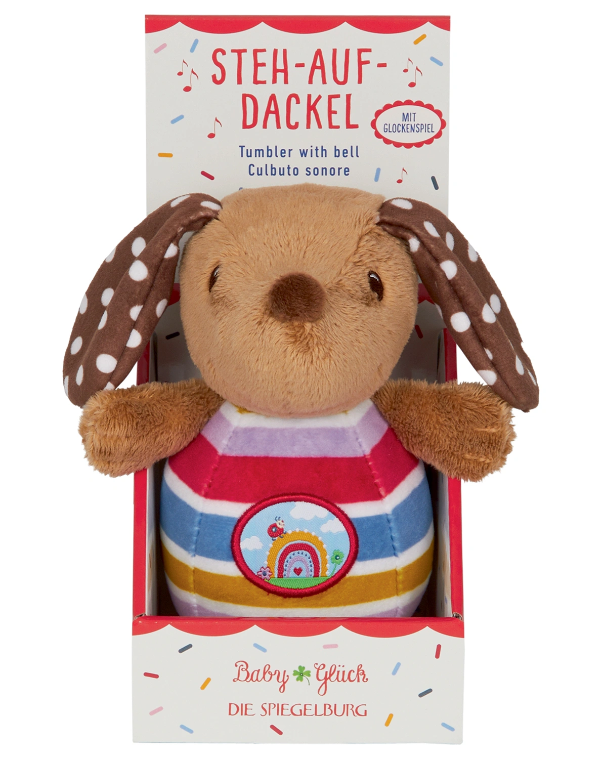 Stehaufmännchen BABYGLÜCK - DACKEL mit Glockenspiel