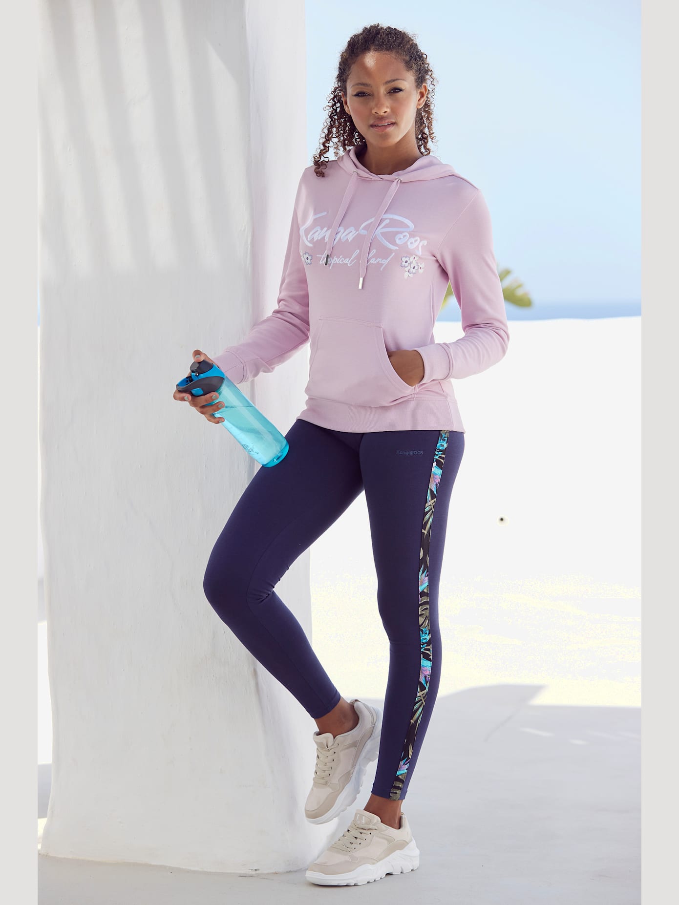Legging avec rayures latérales imprimées