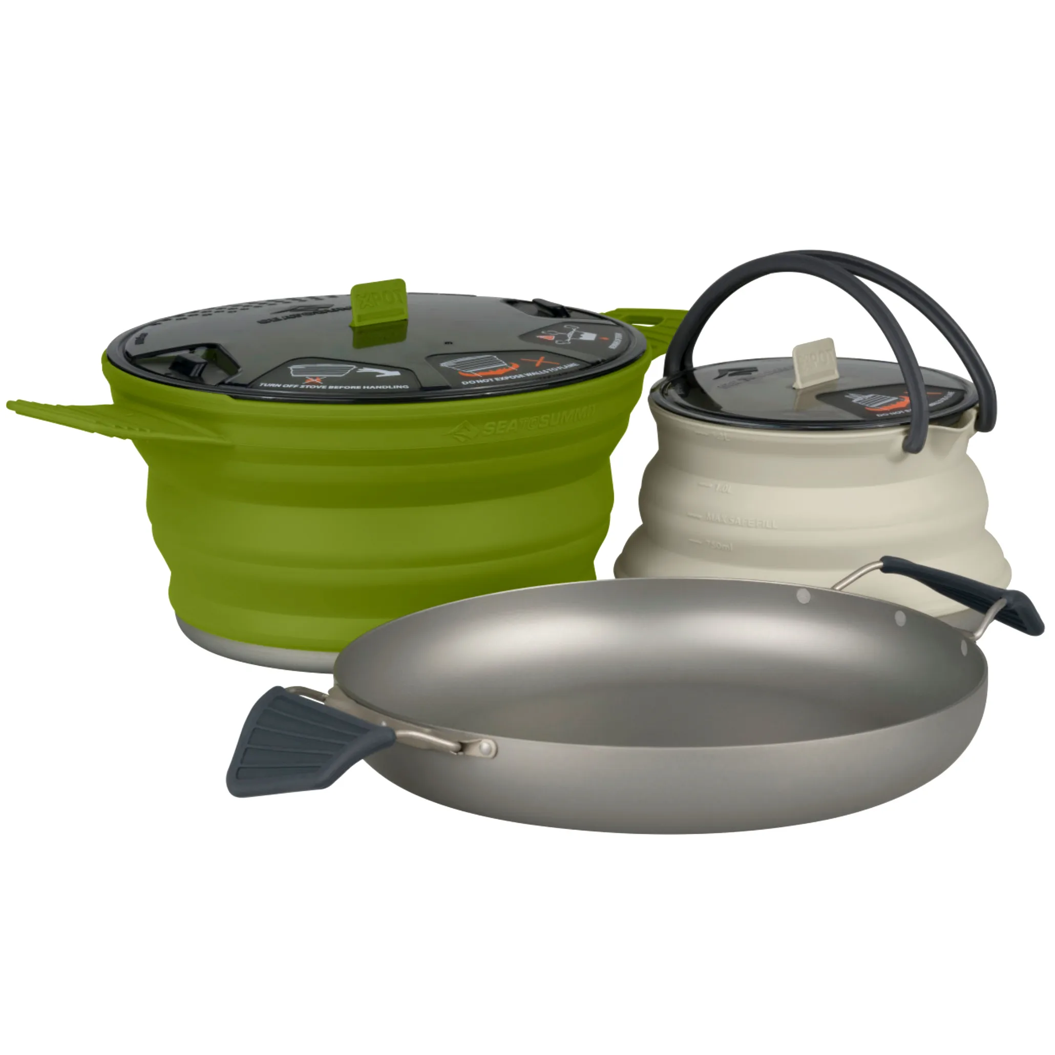 Sea To Summit X-Set32 3 Pc Charcoal Pan/Olive Pot/Sand Kettle