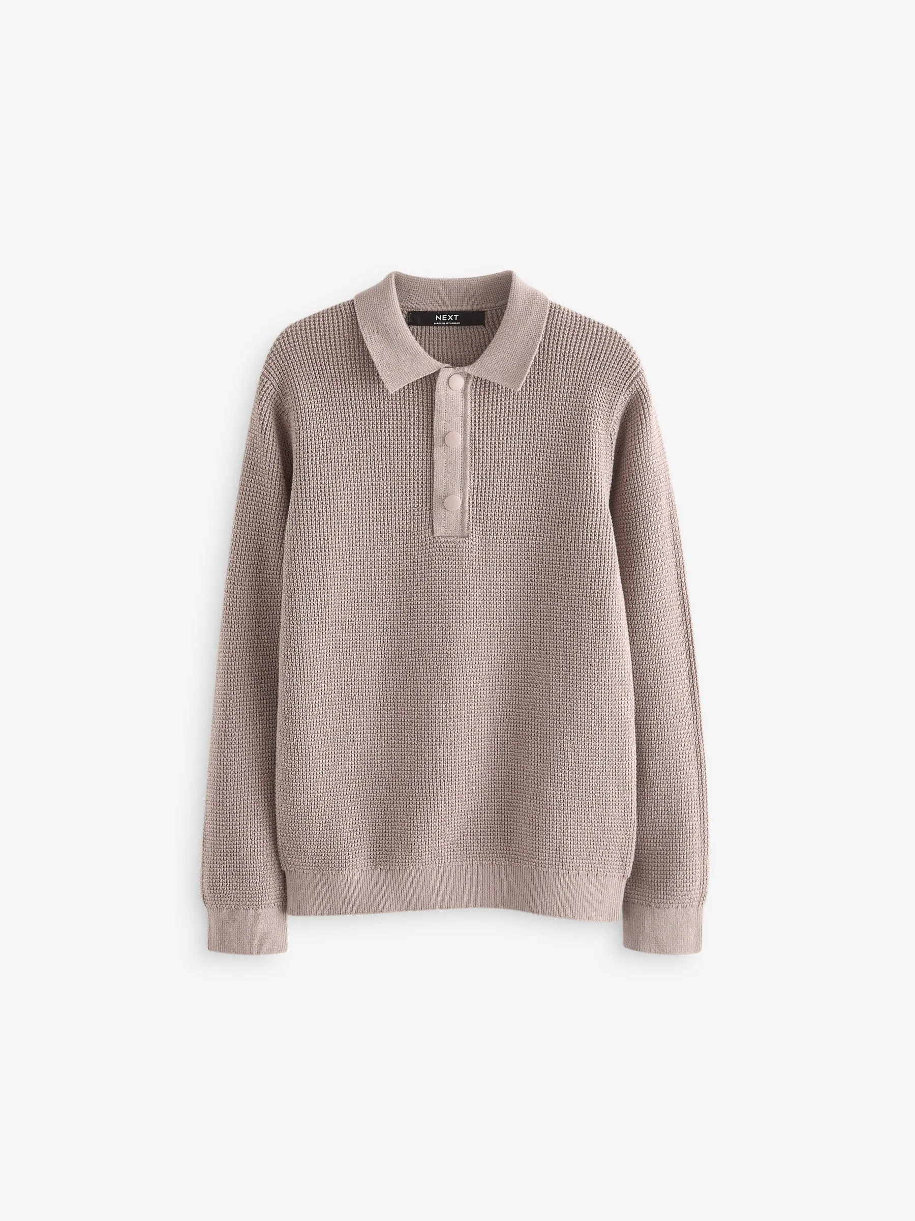 Natuurlijk - Poloshirt met textuur en lange mouwen (3-16jr)