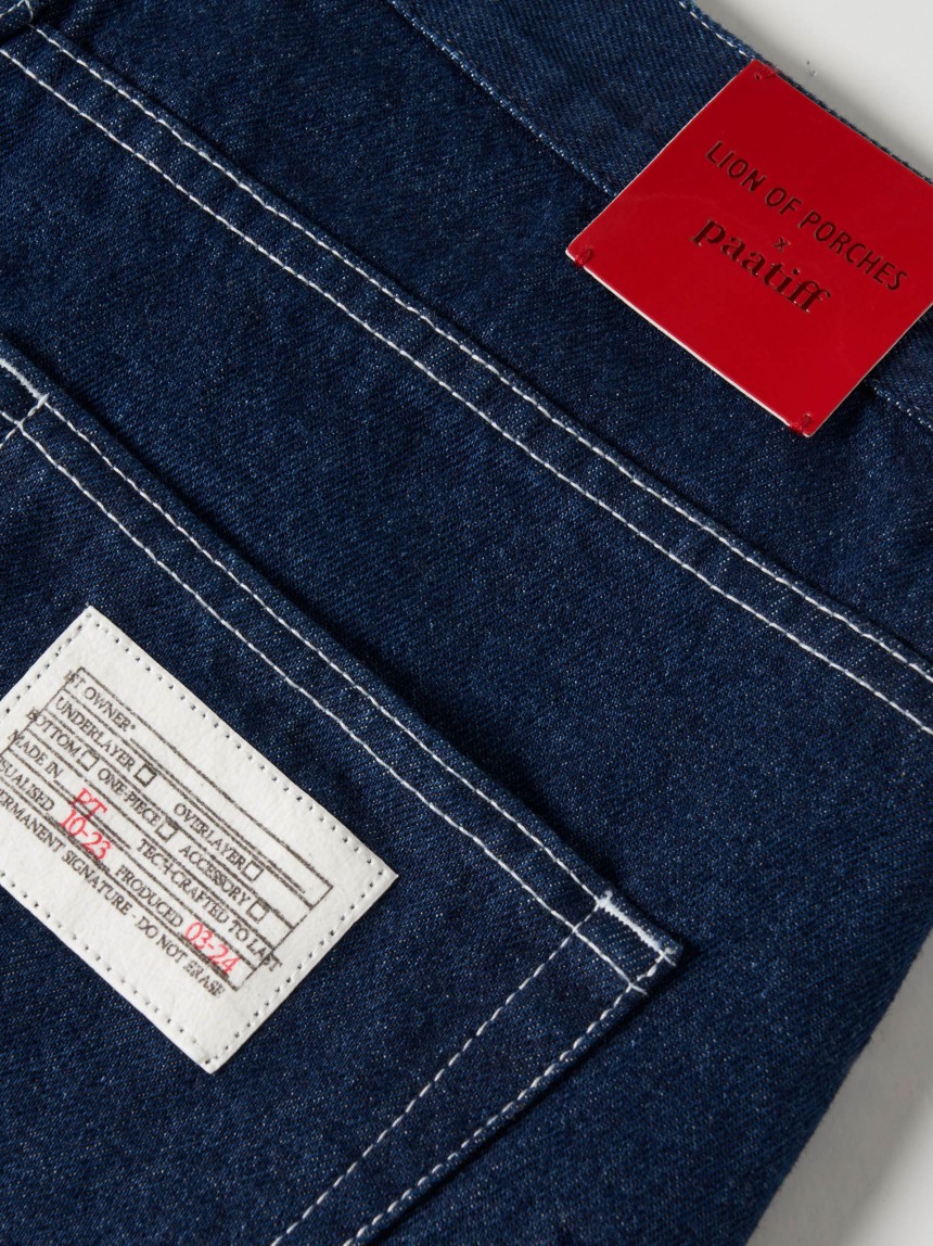 Calças denim loose fit Lion x Paatiff