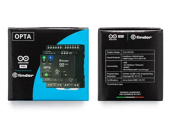 Arduino Opta Lite, Modul til automatiseringskontrol, Installation af DIN-skinne, IP20, 12 - 24 V, -20 - 50 °C