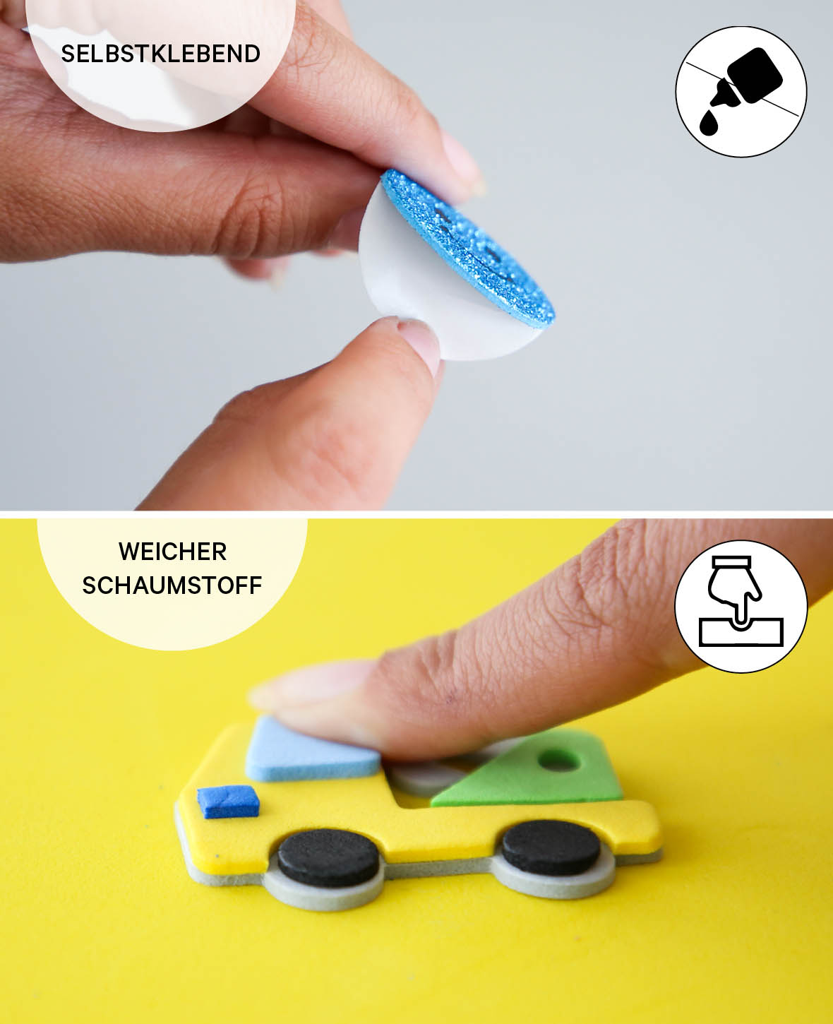 (96er Set) Moosgummi Tiere Sticker DIY Bauernhof