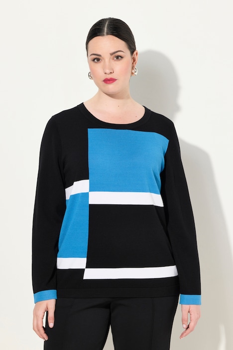 Pullover, Colorblocking, Rundhals, Langarm