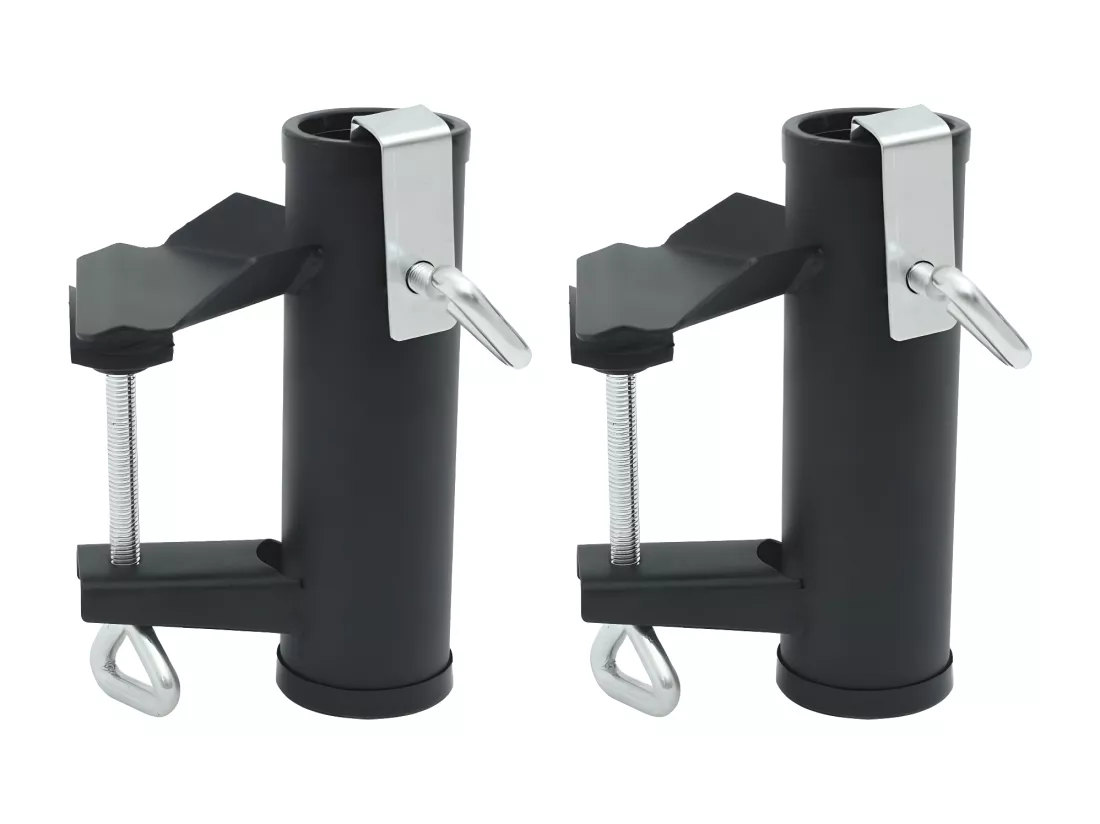 Prolenta Premium - Pinces à parasol pour balcon 2 pcs 25-38 mm acier